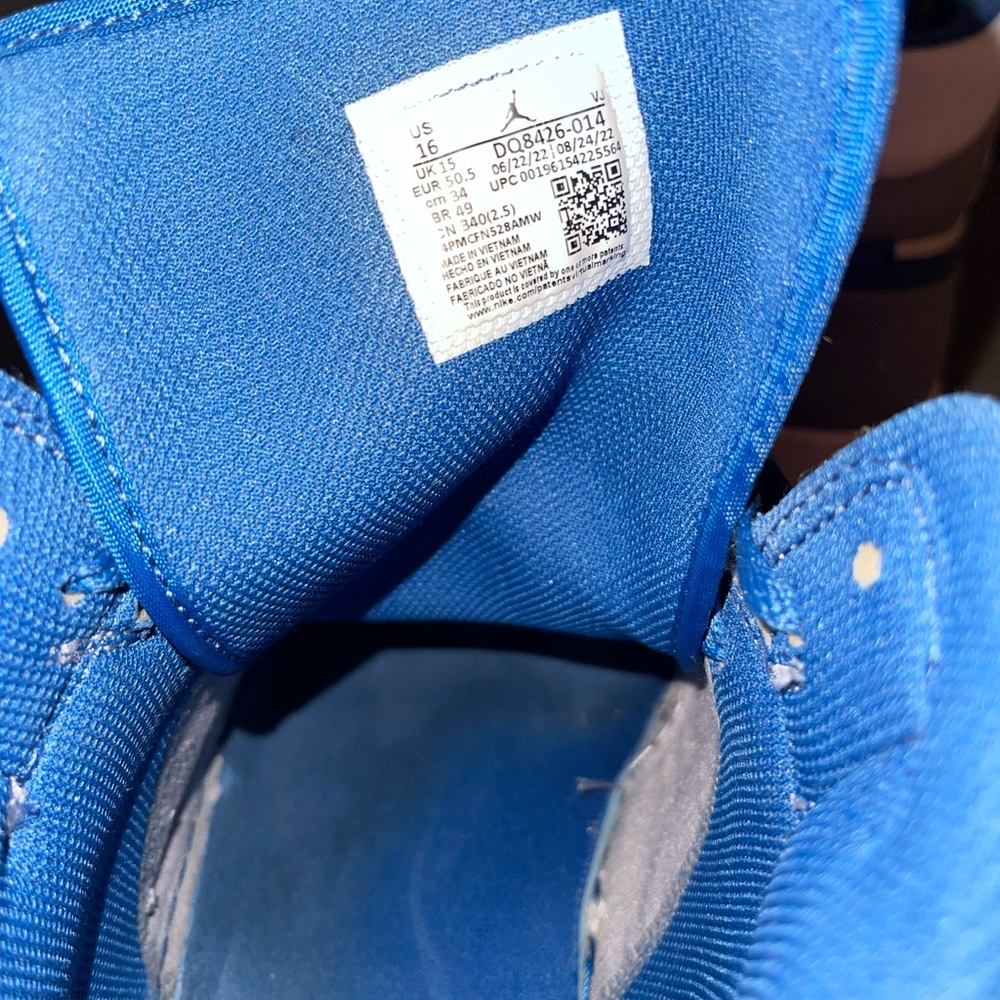 Nike Blue and Gray High-Top Jordans - Picture 6 of 6